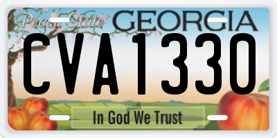GA license plate CVA1330