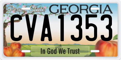 GA license plate CVA1353