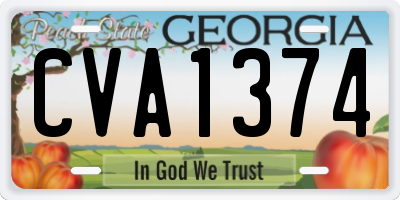 GA license plate CVA1374