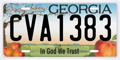 GA license plate CVA1383
