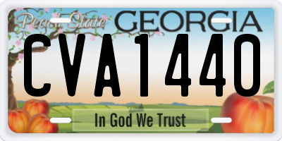 GA license plate CVA1440