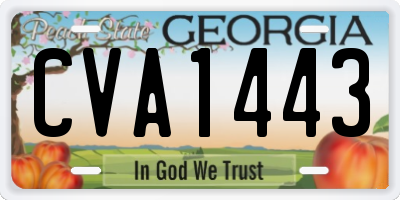 GA license plate CVA1443