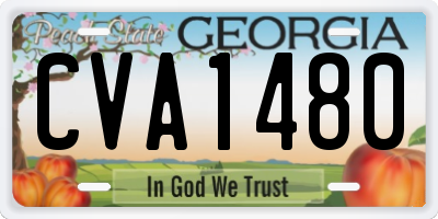 GA license plate CVA1480