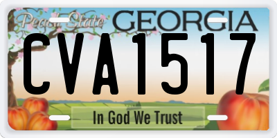 GA license plate CVA1517