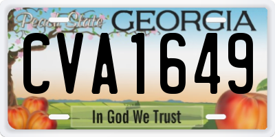 GA license plate CVA1649