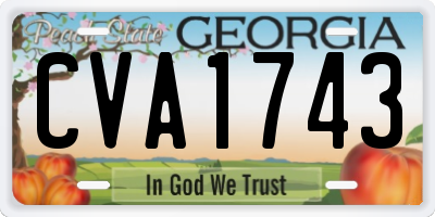GA license plate CVA1743