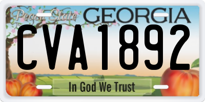GA license plate CVA1892