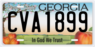 GA license plate CVA1899
