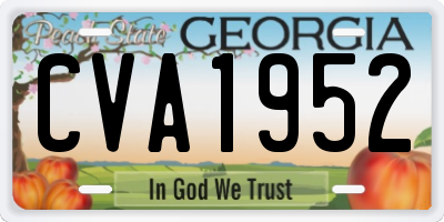 GA license plate CVA1952