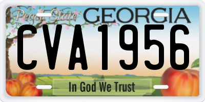 GA license plate CVA1956