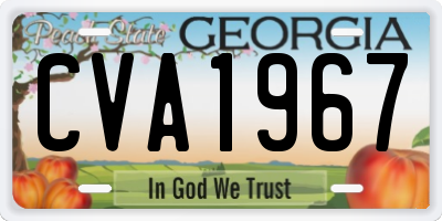 GA license plate CVA1967