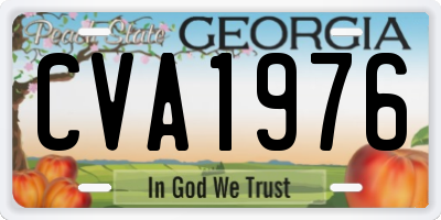 GA license plate CVA1976