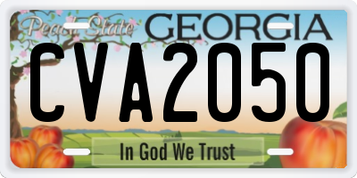 GA license plate CVA2050