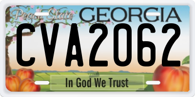GA license plate CVA2062