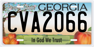 GA license plate CVA2066