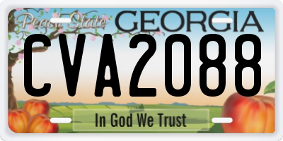 GA license plate CVA2088
