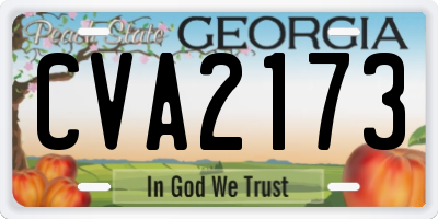 GA license plate CVA2173