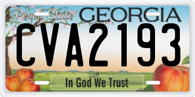 GA license plate CVA2193