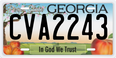 GA license plate CVA2243