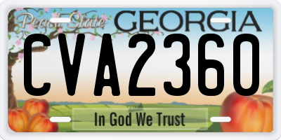 GA license plate CVA2360
