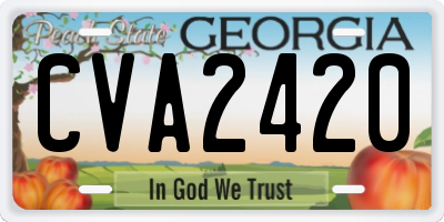 GA license plate CVA2420
