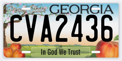 GA license plate CVA2436