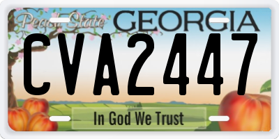 GA license plate CVA2447