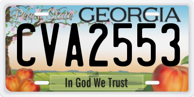 GA license plate CVA2553