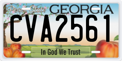 GA license plate CVA2561