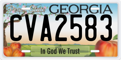 GA license plate CVA2583