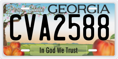 GA license plate CVA2588