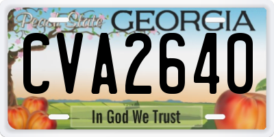 GA license plate CVA2640