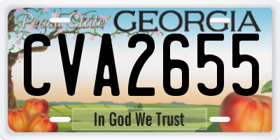 GA license plate CVA2655