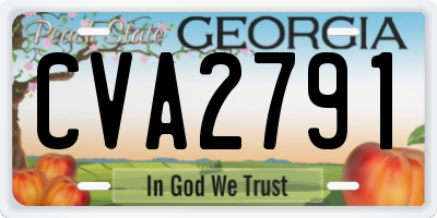 GA license plate CVA2791