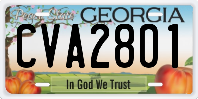 GA license plate CVA2801