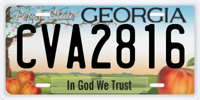 GA license plate CVA2816