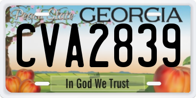 GA license plate CVA2839