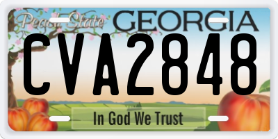 GA license plate CVA2848