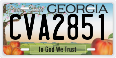 GA license plate CVA2851