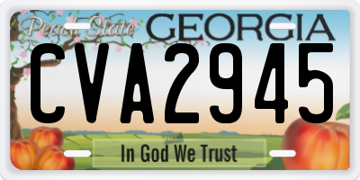 GA license plate CVA2945
