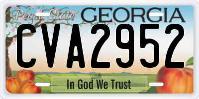 GA license plate CVA2952