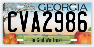 GA license plate CVA2986