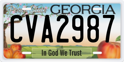 GA license plate CVA2987