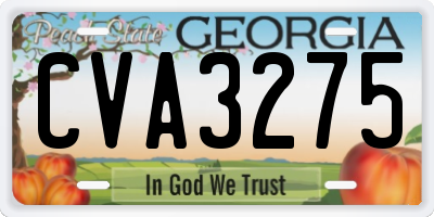 GA license plate CVA3275