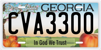GA license plate CVA3300