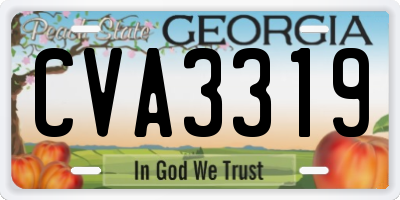 GA license plate CVA3319