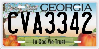 GA license plate CVA3342