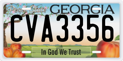 GA license plate CVA3356