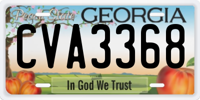 GA license plate CVA3368