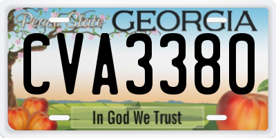 GA license plate CVA3380